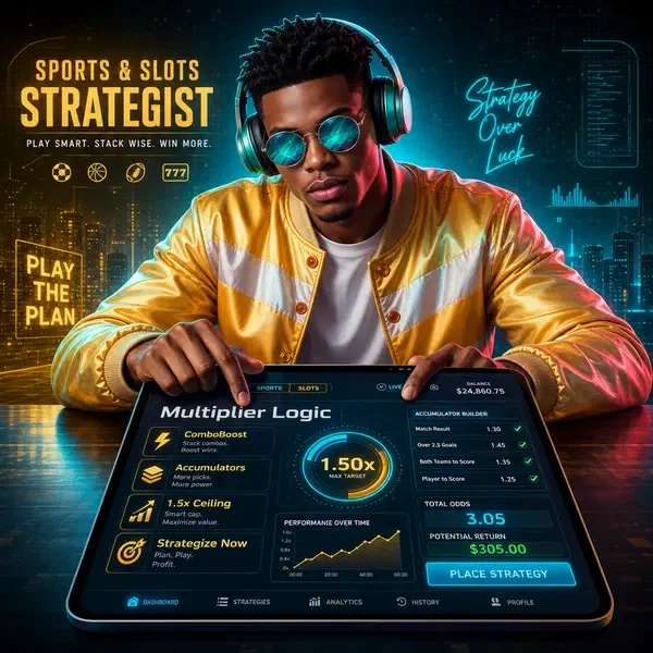 Player analyzing sports betting odds on tablet at SlotsDJ Casino with ComboBoost multipliers