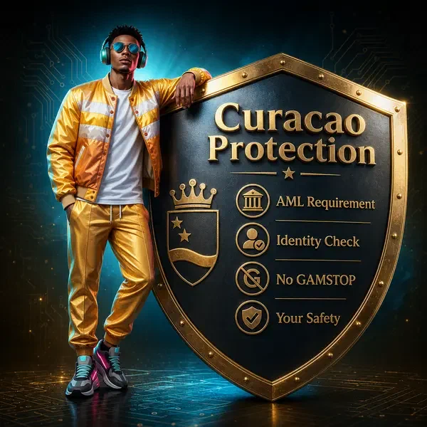 Player verifying identity at Curacao License Framework and AML Protection security desk