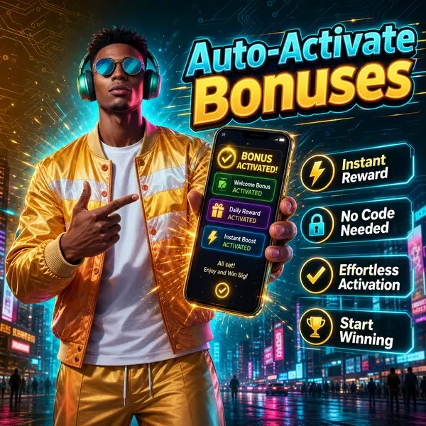Player holding smartphone as promo code notifications auto-activate at SlotsDJ